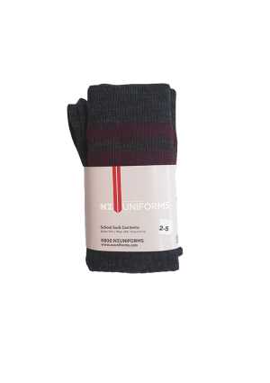 Twizel Socks Years 11-13 Grey/Maroon